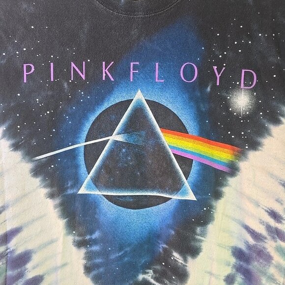 Vintage Y2K Pink Floyd The Dark Side Of The Moon T-Shirt Size M Tie-Dye - Picture 2 of 5